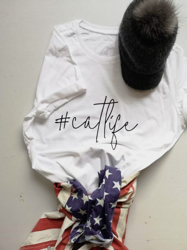 #catlife, valge t-särk