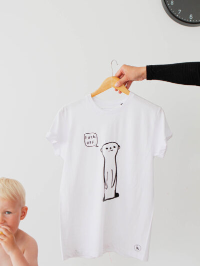 sarcastic t-shirt with meerkat made of organic cotton