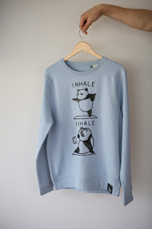 black giraffe inhale exhale blue hoodie