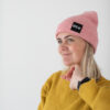 roosa müts sõnumiga CUTE AF, beanie naistele