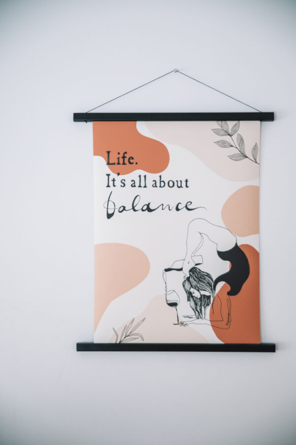Life is all about balance poster with wooden poster hanger - Image 2