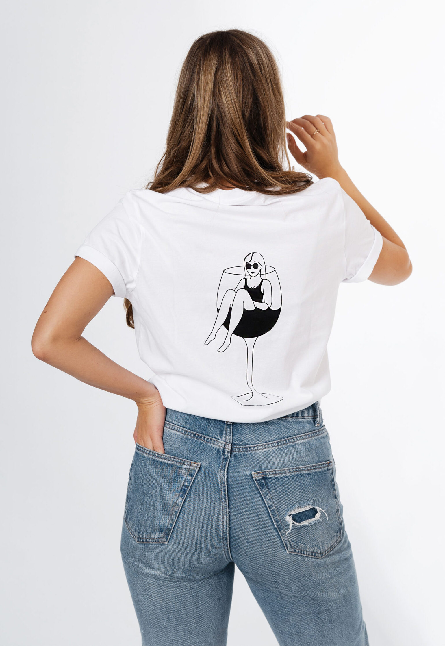 T-shirt "Mood: need wine" - Black Giraffe Brand