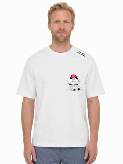 white T-shirt with funny message