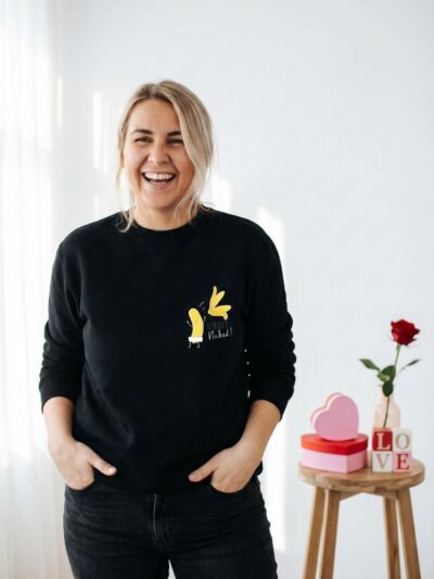 A hoodie with a funny message