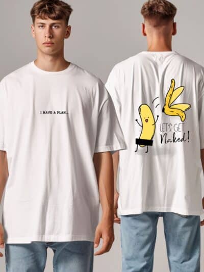 White T-shirt with a funny message