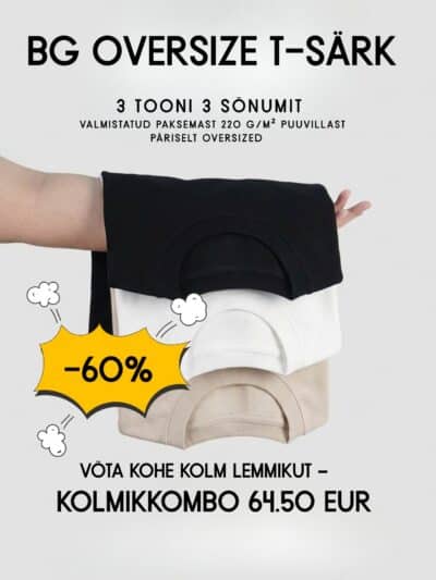 Oversize T-särkide komplekt – kolm päeva, kolm lemmikut