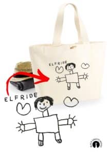 Mother’s Day gift – a tote bag with a child’s drawing