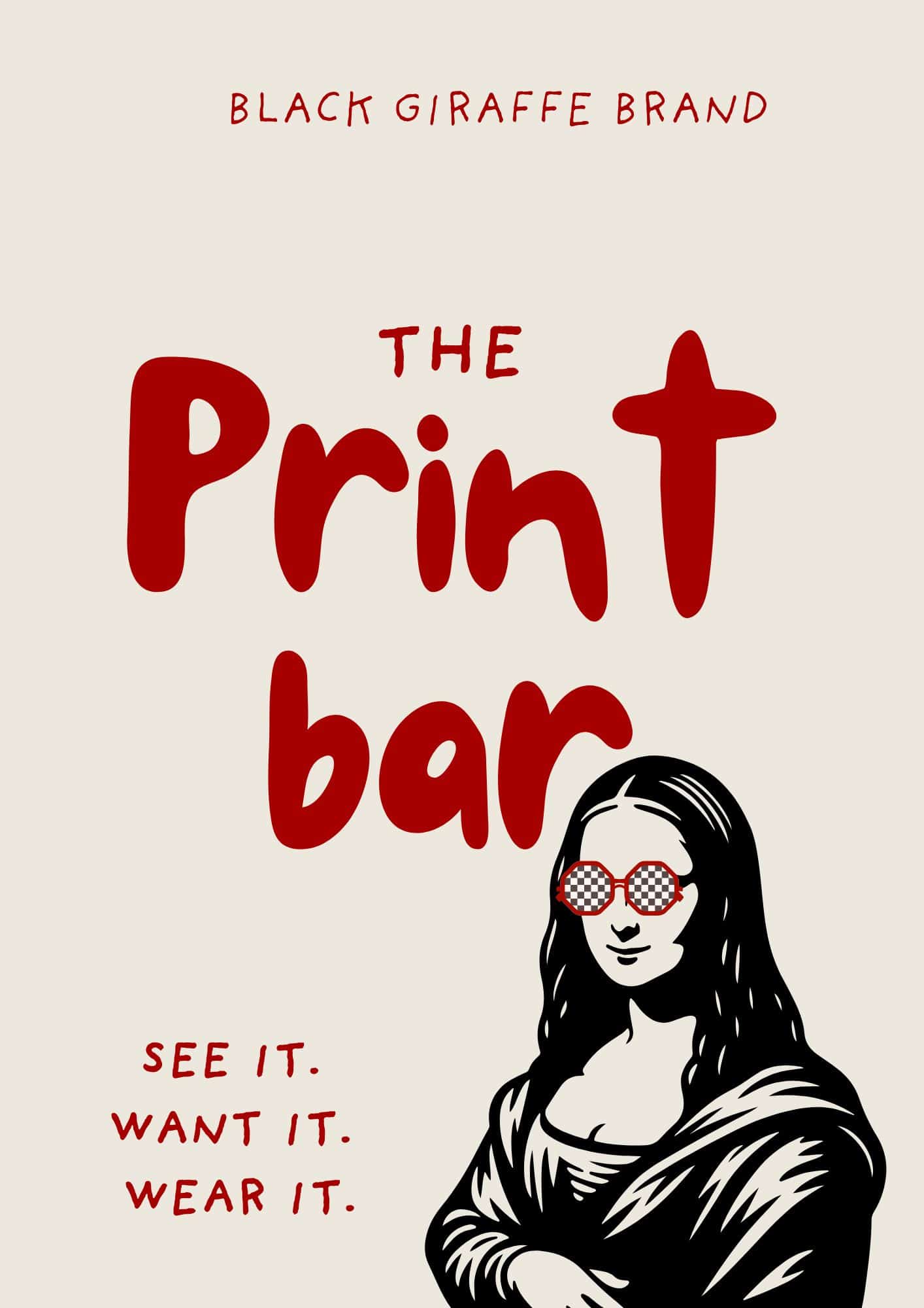 Black Giraffe tootoad the print bar